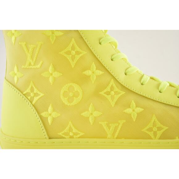 Louis Vuitton Luxembourg Tattoo Yellow Monogram High Top Sneaker UK 9 US 10 11 - Picture 4 of 13